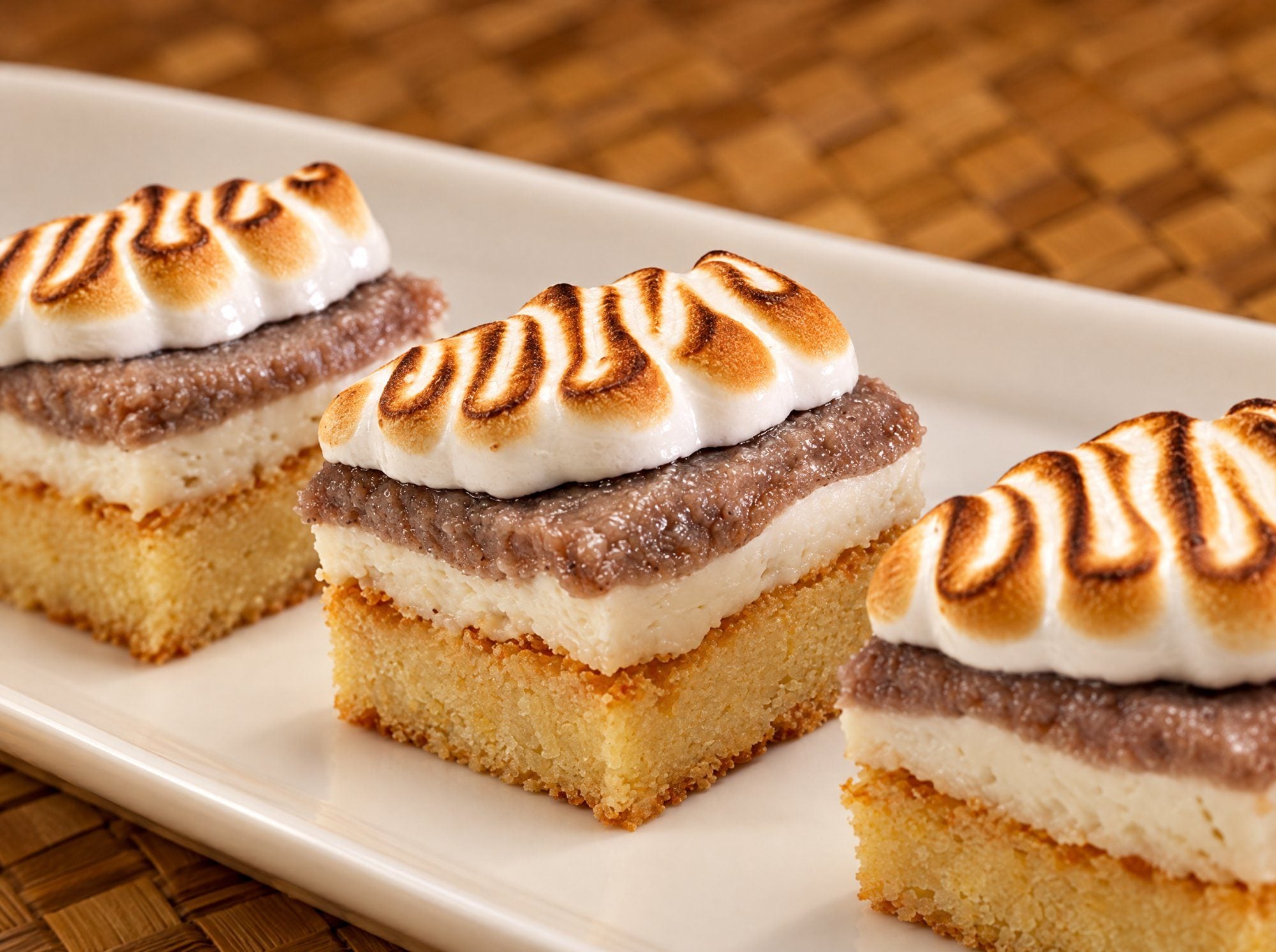 Haupia kūlolo tart with torched meringue